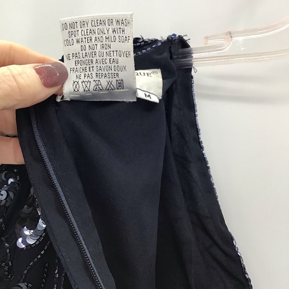 PAPELL Evening 100% Silk Sequin & Beaded Scalloped Hem Cocktail Party Top Size M - Picture 6 of 6